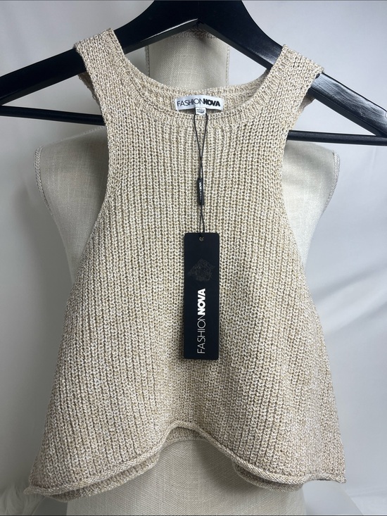 Fashion Nova Tops - Fashion Nova Sand Knit Sweater Tank Top